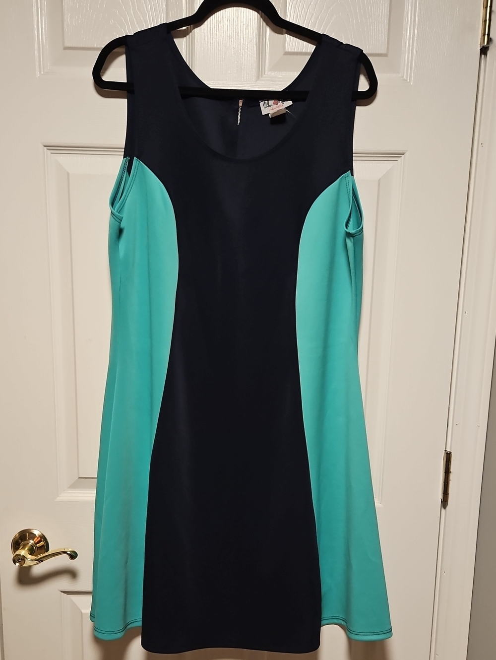 Urban Rose Sleeveless Colorblock A-Line Dress